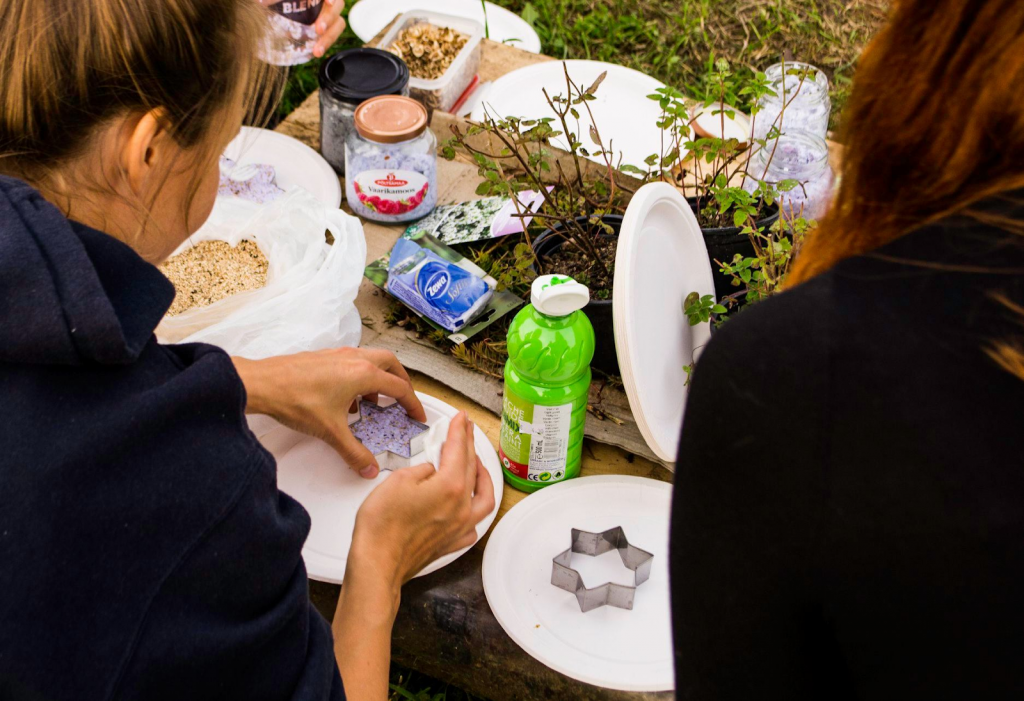 Photo: Seed bomb making workshop (Author: Martin Pennaste)