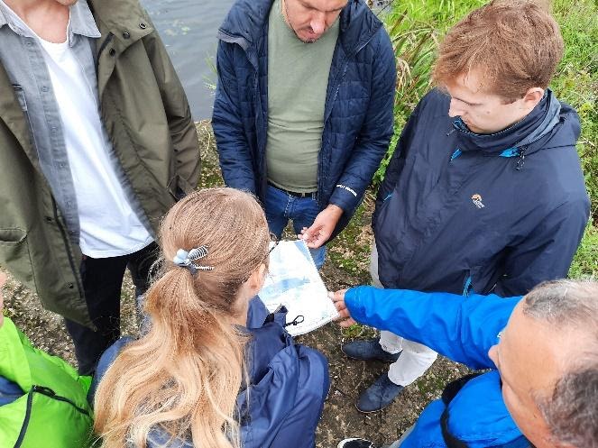 Participants on a site visit in Ķekava, site Dry Daugava